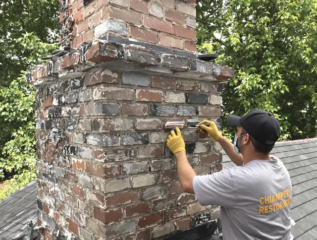 In-progress chimney restoration by Fort Collins Chimney Sweep in Fort Collins, CO