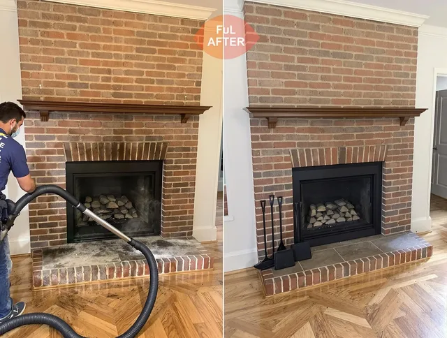 Fort Collins Chimney Sweep carefully sanitizing a fireplace in Fort Collins, CO