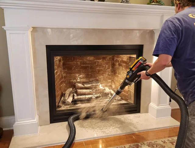 Fireplace cleaning performed by Fort Collins Chimney Sweep in Fort Collins, CO